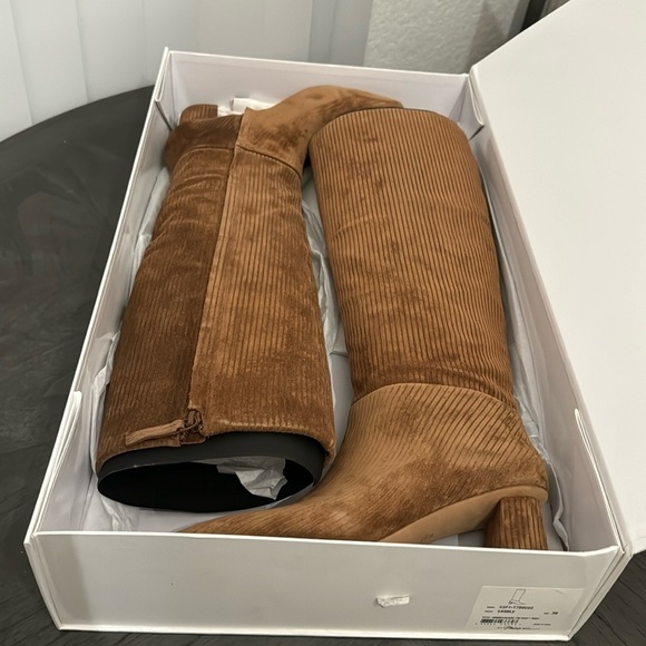 3.1 Phillip Lim Tess Square-Toe Ribbed Suede Tall Boots - Picture 2 of 10